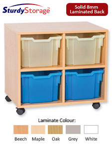 Sturdy Storage Cubbyhole Storage with Extra-Deep Trays - 4 Tray Double Unit