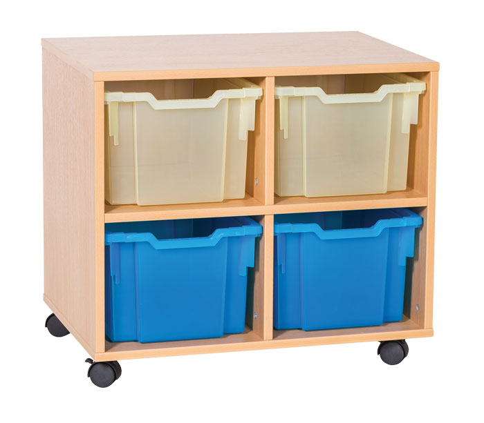 Sturdy Storage Cubbyhole Storage with Extra-Deep Trays - 4 Tray Double Unit