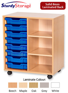 Sturdy Storage Double Column Unit - 8 Trays & 3 Storage Compartments