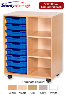 Sturdy Storage Double Column Unit - 9 Trays & 3 Storage Compartments