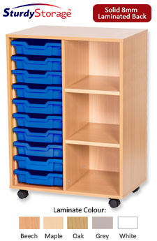 Sturdy Storage Double Column Unit - 10 Trays & 3 Storage Compartments