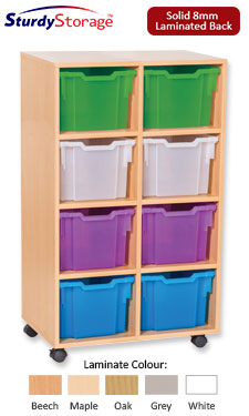 Sturdy Storage Cubbyhole Storage with Extra-Deep Trays - 8 Tray Double Unit