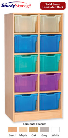 Sturdy Storage Cubbyhole Storage with Extra-Deep Trays - 10 Tray Triple Unit (Static Unit)