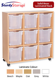 Sturdy Storage Cubbyhole Storage with Jumbo Trays - 9 Tray Triple Unit