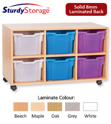 Sturdy Storage Cubbyhole Storage with Extra-Deep Trays - 6 Tray Triple Unit