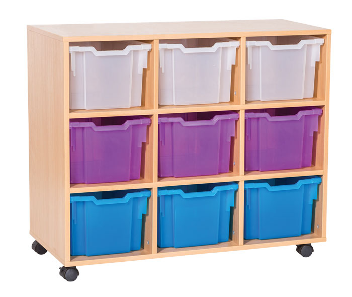 Sturdy Storage Cubbyhole Storage with Extra-Deep Trays - 9 Tray Triple Unit