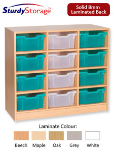 Sturdy Storage - Ready Assembled Cubbyhole Storage with 12 deep Trays (Static)