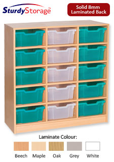 Sturdy Storage - Ready Assembled Cubbyhole Storage with 15 deep Trays (Static)