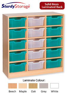 Sturdy Storage - Ready Assembled Cubbyhole Storage with 15 deep Trays (Static)