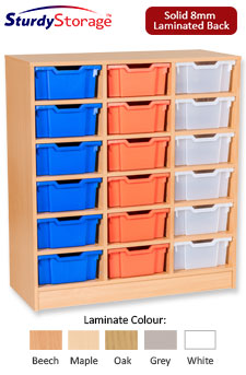 Sturdy Storage - Ready Assembled Cubbyhole Storage with 18 deep Trays (Static)