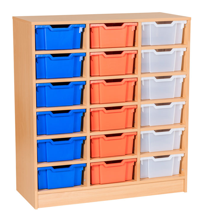 Sturdy Storage - Ready Assembled Cubbyhole Storage with 18 deep Trays (Static)