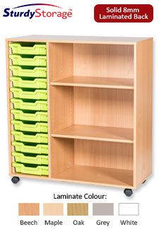 Sturdy Storage Triple Column Unit - 12 Trays & 3 Storage Compartments