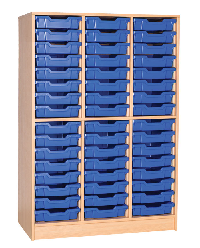 Sturdy Storage Triple Column Unit - 48 Shallow Trays (Static)