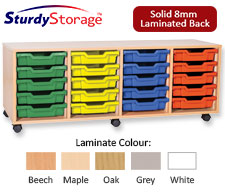 Sturdy Storage Quad Column Unit - 20 Shallow Trays