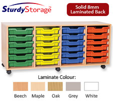 Sturdy Storage Quad Column Unit - 24 Shallow Trays