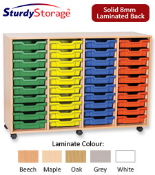 Sturdy Storage Quad Column Unit - 40 Shallow Trays