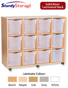 Sturdy Storage Cubbyhole Storage with Jumbo Trays - 12 Tray Quad Unit