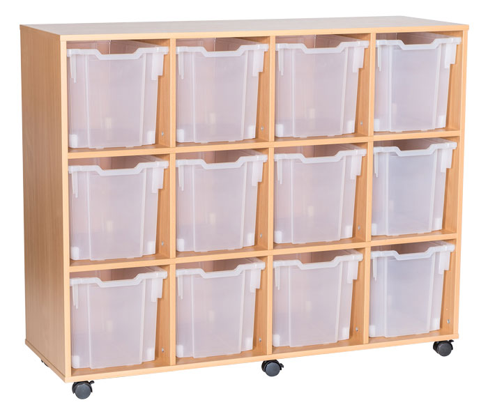 Sturdy Storage Cubbyhole Storage with Jumbo Trays - 12 Tray Quad Unit