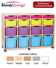 Sturdy Storage Cubbyhole Unit with 16 Variety Trays