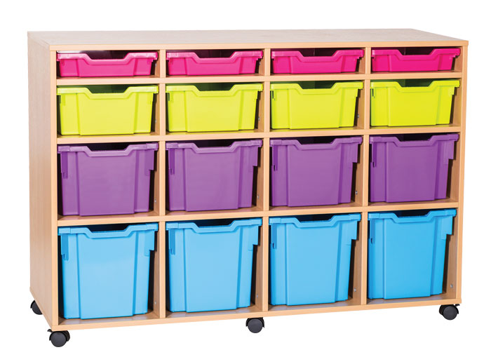 Sturdy Storage Cubbyhole Unit with 16 Variety Trays