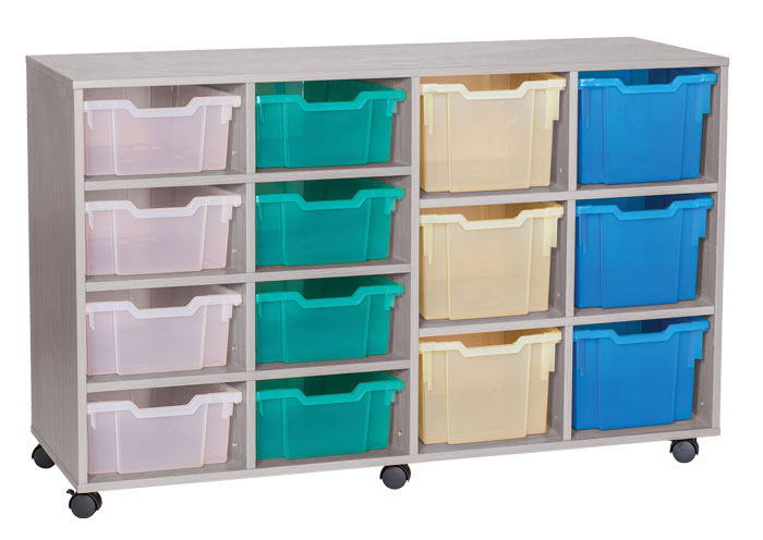 Sturdy Storage - Ready Assembled Grey Cubbyhole Storage With 14 Variety Trays