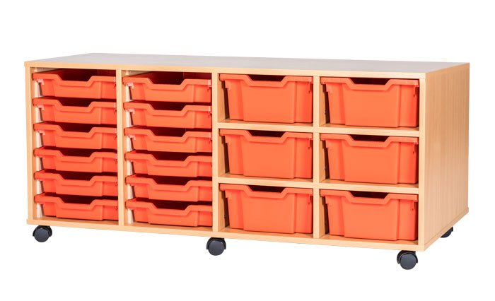 Sturdy Storage Cubbyhole Unit with 18 Variety Trays (Height 615mm)
