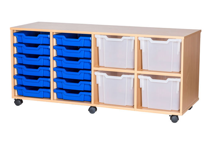 Sturdy Storage Cubbyhole Unit with 16 Variety Trays (Height 615mm)