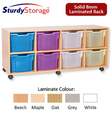 Sturdy Storage Cubbyhole Storage with Extra-Deep Trays - 8 Tray Quad Unit