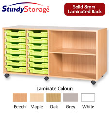 Sturdy Storage Quad Column Unit - 14 Trays & 2 Storage Compartments