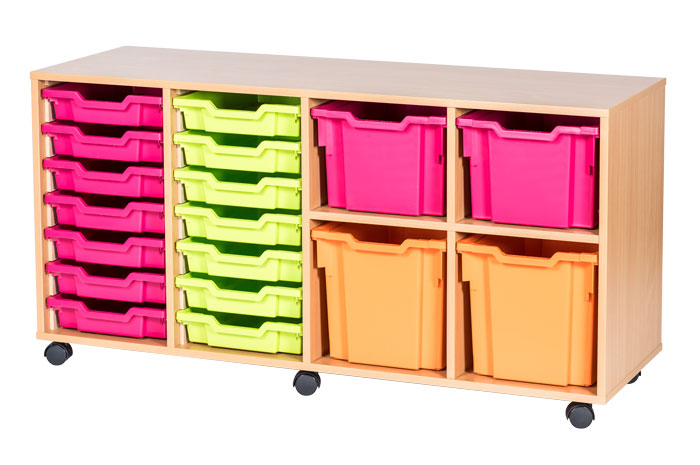 Sturdy Storage Cubbyhole Unit with 18 Variety Trays (Height 697mm)