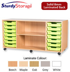 Sturdy Storage Quad Column Unit - 14 Trays & 2 Cupboards