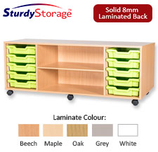 Sturdy Storage Quad Column Unit - 10 Trays & 2 Cupboards