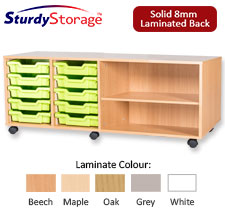 Sturdy Storage Quad Column Unit - 10 Trays & 2 Storage Compartments