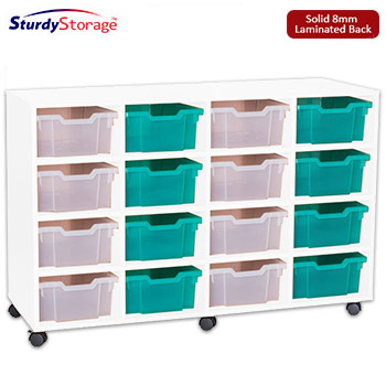 Sturdy Storage - Ready Assembled White Cubbyhole Storage With 16 Deep Trays