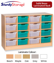 Sturdy Storage - Ready Assembled Cubbyhole Storage with 16 deep Trays (Static)