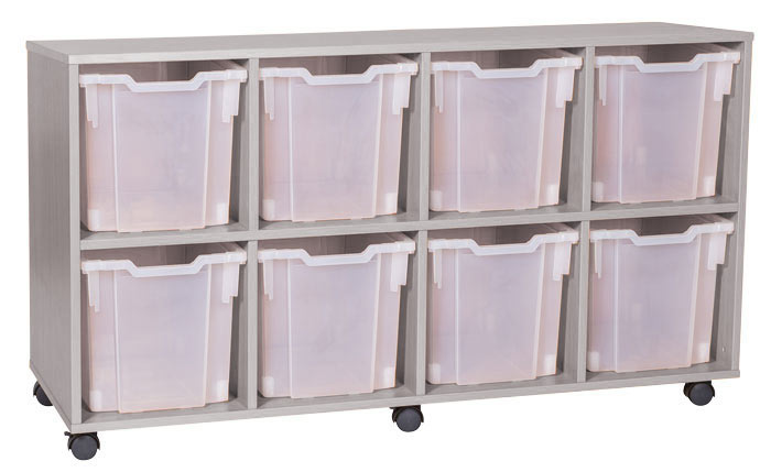 Sturdy Storage - Ready Assembled Grey Cubbyhole Storage With 8 Jumbo Trays