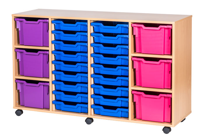 Sturdy Storage Cubbyhole Unit with 24 Variety Trays (Height 861mm)