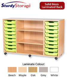 Sturdy Storage Quad Column Unit - 18 Trays & 2 Cupboards