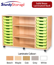 Sturdy Storage Quad Column Unit - 20 Trays & 2 Cupboards