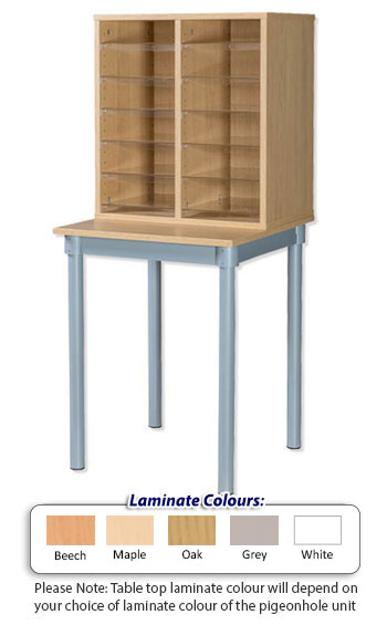 12 Space Pigeonhole Unit with Table