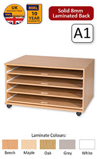 Ready Assembled 4 Sliding Shelves A1 Paper Storage