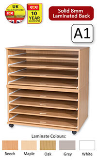 Ready Assembled 8 Sliding Shelves A1 Paper Storage 