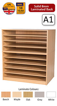 Ready Assembled 9 Fixed Shelves A1 Paper Storage