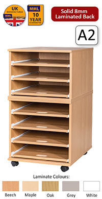 Ready Assembled 7 Sliding Shelves A2 Paper Storage