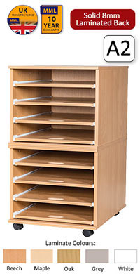 Ready Assembled 8 Sliding Shelves A2 Paper Storage