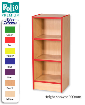 Folio Premium Slimline Library Bookcase 375mm Wide with Flat Top - 5 Heights