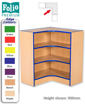 Folio Premium Internal Corner Bookcase with Flat Top - 5 Heights