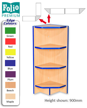 Folio Premium Flat Top External Corner Bookcase 325mm Wide - 5 Heights