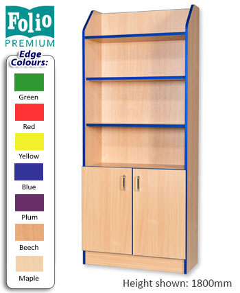 Folio Premium Library Bookcase Cupboard 750mm Wide - 5 Heights