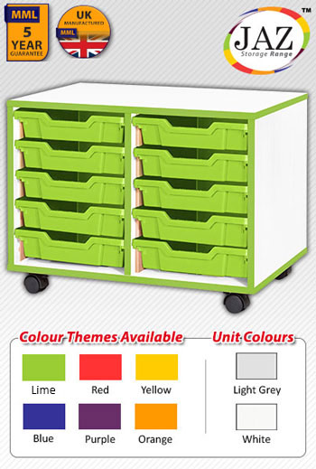 Jaz Storage Range - Double Width Shallow Tray Units